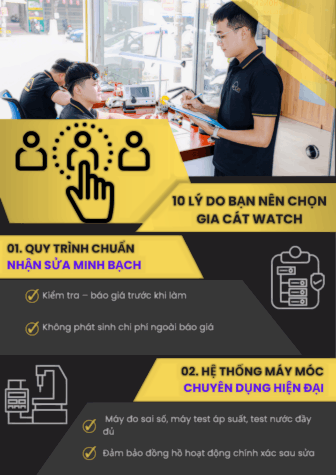 Quy trình và lý do lựa chọn dịch vụ sửa đồng hồ tại Gia Cát Watch