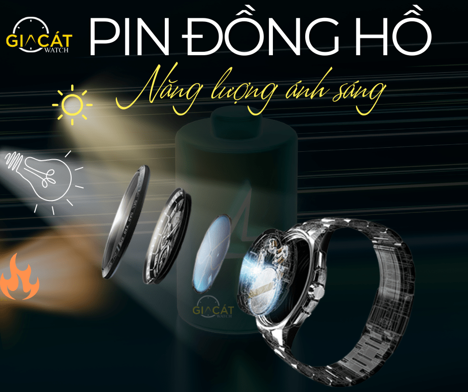 Pin đồng hồ năng lượng ánh sáng