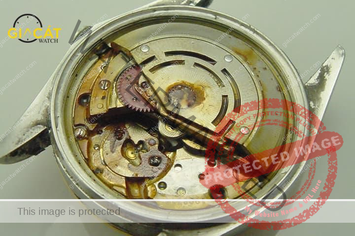 Đồng hồ bị vô nước lâu ngày dẫn đến gỉ sét và hỏng các chi tiết máy