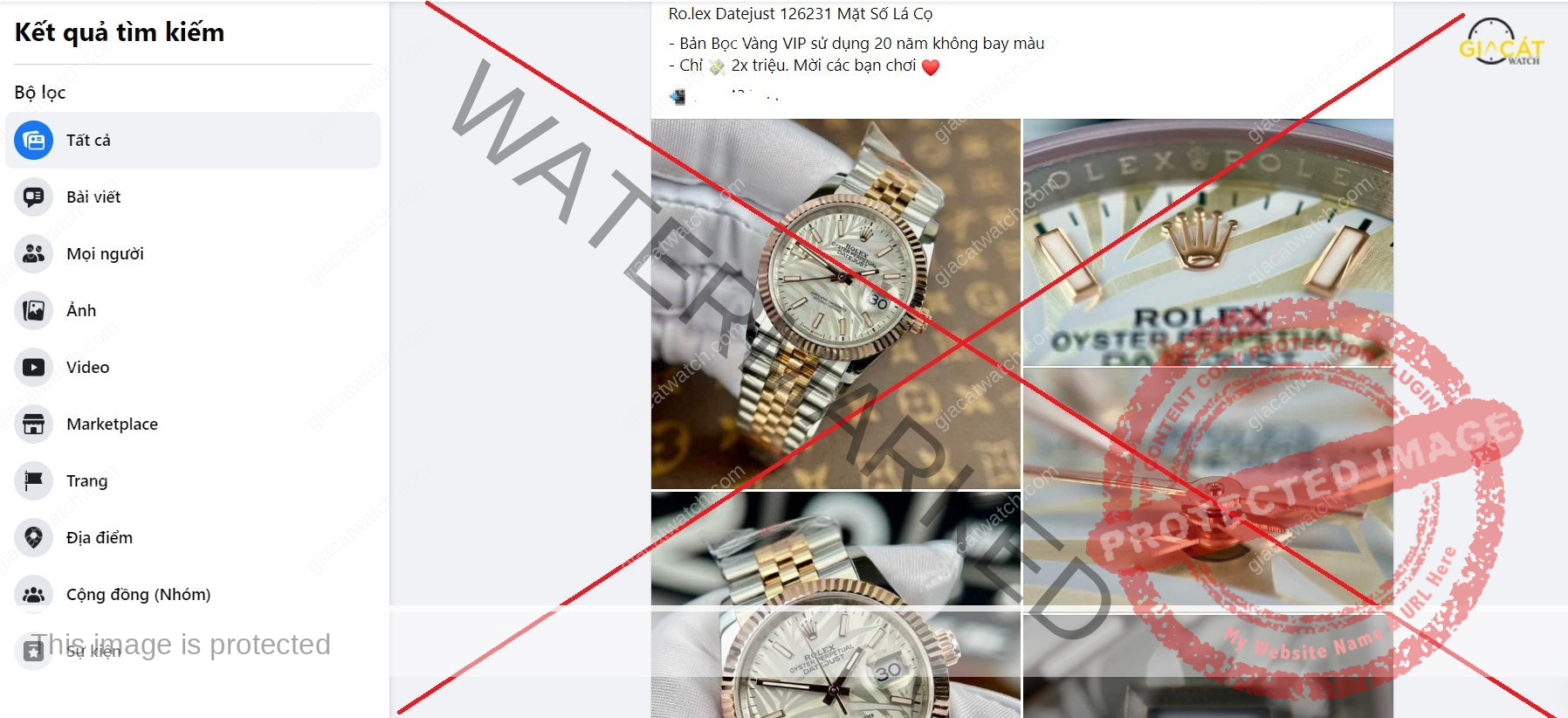 Đồng hồ Replica được quảng cáo sai sự thật đánh lừa người mua hàng