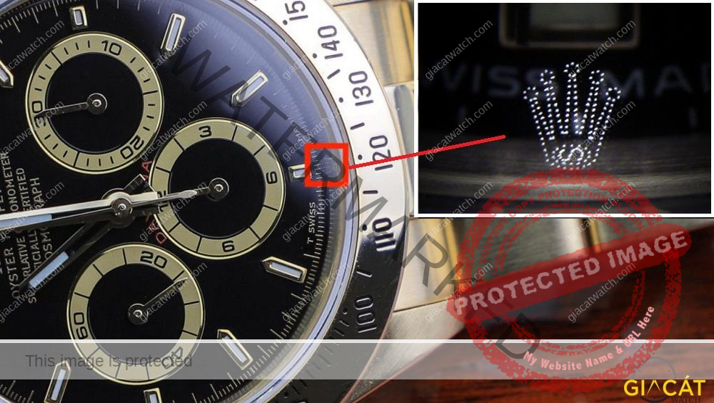Đồng hồ Rolex thật có logo Rolex khắc trong mặt kính