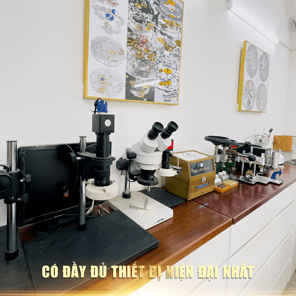 Học nghề sửa đồng hồ tại Gia Cát Watch với đầy đủ trang thiết bị máy móc, hiện đại và tiên tiến nhất