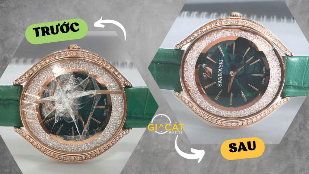 Thay mặt kính đồng hồ Swarovski chính hãng tại Gia Cát Watch