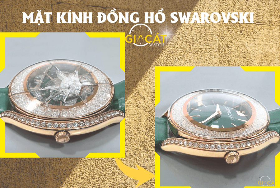 Thay mặt kính đồng hồ Swarovski chính hãng