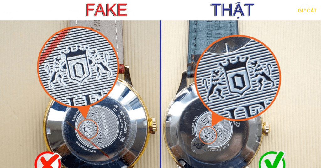 Logo và chi tiết trên mặt đồng hồ